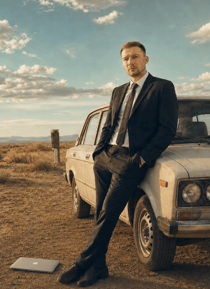 Максим Опрятин у автомобиля